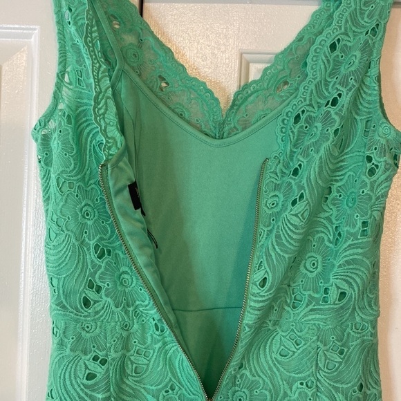 Laundry by Shelli Segal Green Lace Cocktail Dress Size 2 in EUC - Picture 8 of 9